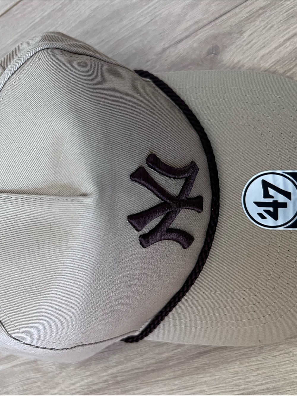 47 Khaki Baseball Cap with Dark Brown NY Rope Trim